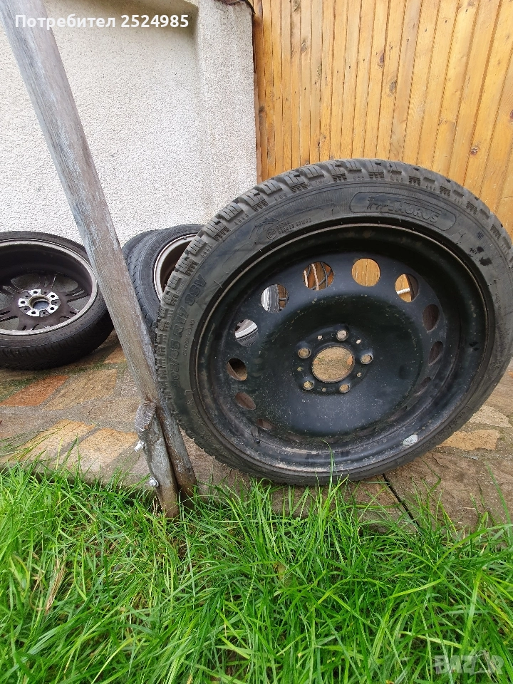 зимни гуми с железни джанти за BMW, снимка 1