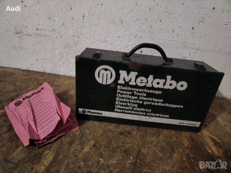 Метален куфар тип сандък за съхранение на инструменти. Марка: METABO / ОРИГИНАЛ!!!  Две закопчалки и, снимка 1