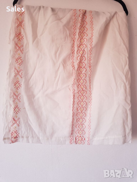 Двоен бял шал с шевици, снимка 1