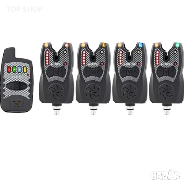 комплект безжична аларма за риболов на шаран с приемник и LED лента за нощно осветление, снимка 1