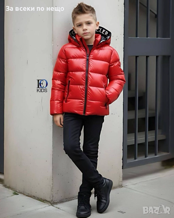 Moncler Детско Червено Зимно Яке С Качулка Монклер Код SK350, снимка 1
