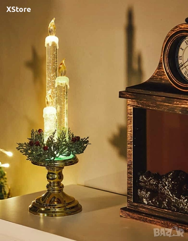 Празничен блясък и топлина с декоративни светещи свещи. 2 варианта, снимка 1