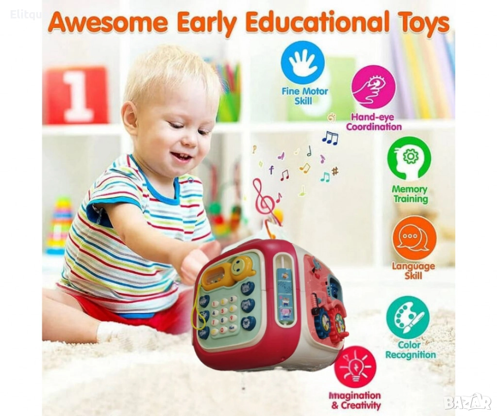 Мултифункционален музикален и образователен детски куб / Език: Английски;, снимка 1