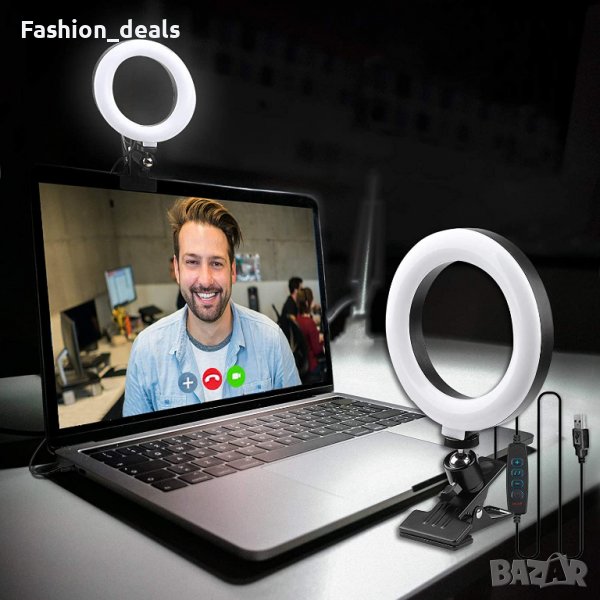 Нова ринг лампа за лаптоп компютър монитор Осветление видео работа, снимка 1