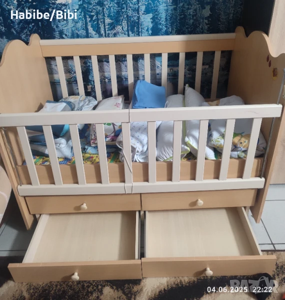 Детско легло със люлеещ механизъм, снимка 1