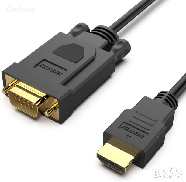 Benfei HDMI към VGA, мъжко към мъжко, позлатени конектори, 3 метра , снимка 1