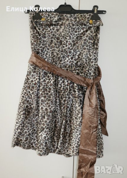 Леопардова рокля тип бюстие, снимка 1