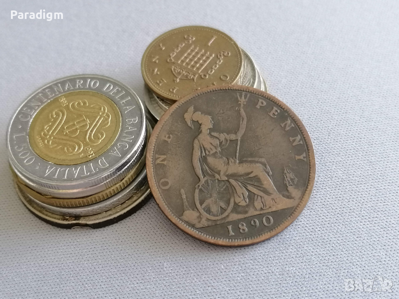 Монета - Великобритания - 1 пени | 1890г., снимка 1