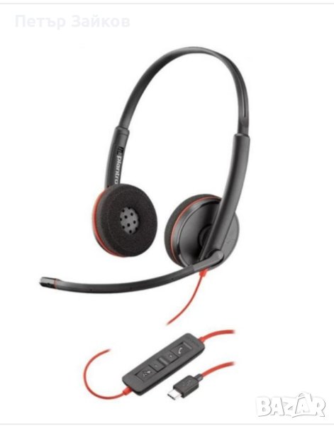 Poly (Plantronics + Polycom) Blackwire C3220 Stereo, USB-C слушалки, Черен, снимка 1