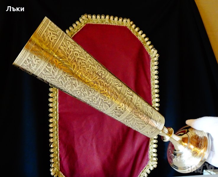 Бронзов бокал,виночерпец Британска Индия,маркиран., снимка 1