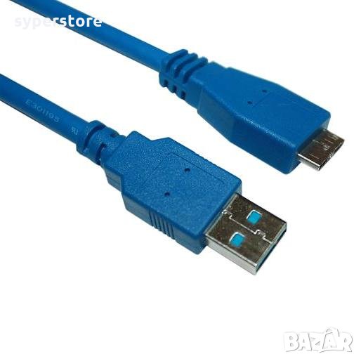 Кабел USB3.0 към Micro USB 3m Син VCom SS001304 Cable USB - Micro USB M/M, снимка 1