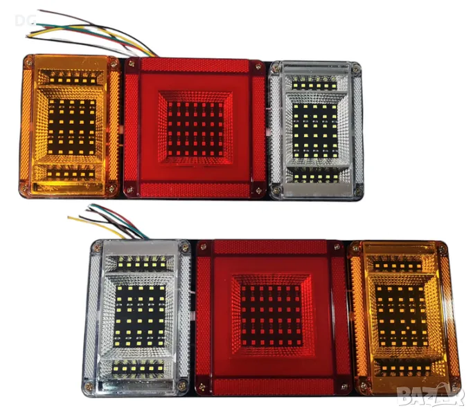 К-т 2бр. LED стопове за тир, камион 24V - 33x14см, снимка 1