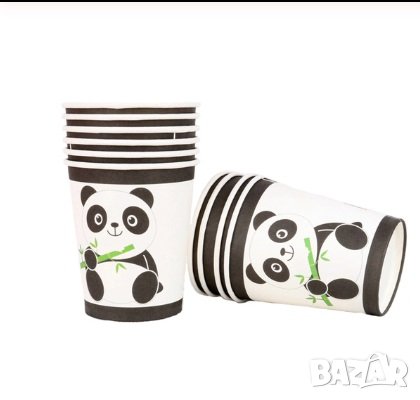 Панда 8 бр картонени чаши парти рожден ден, снимка 1