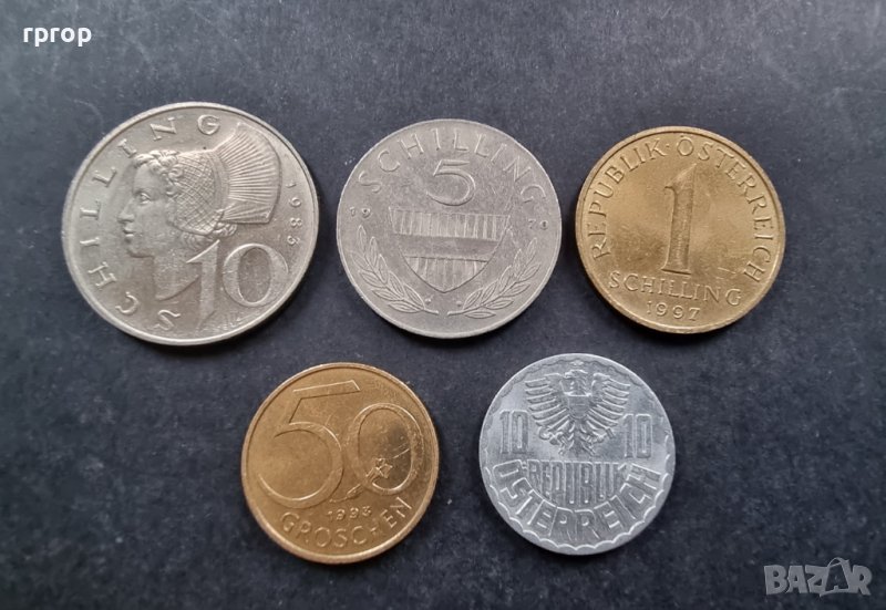 Монети. Австрия. Австрийски шилинг . 5 бр., снимка 1