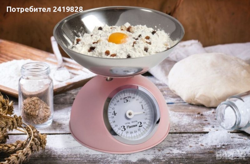 кухненски кантар bestron »Sweet Dreams«, аналог с подвижна кантара, ретро дизайн, товароносимост: 5 , снимка 1