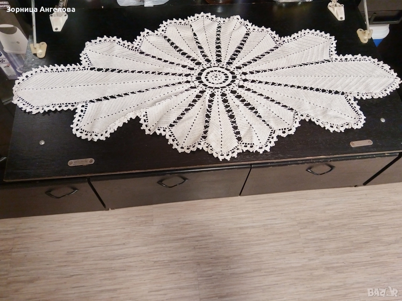  Ръчно плетено каре 80/40, снимка 1