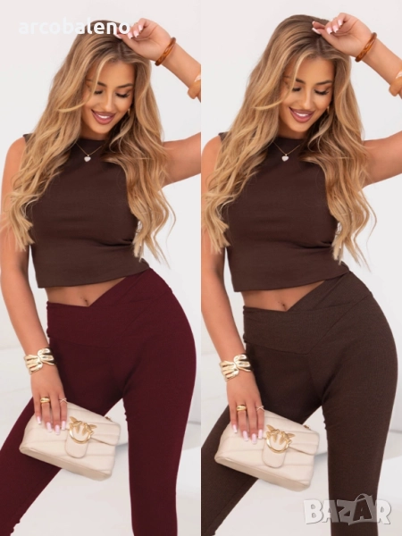 Ликвидация! Дамски оребрени вталени клинове Clorinde, 2цвята , снимка 1