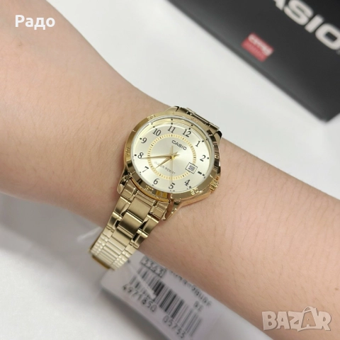 Часовник CASIO LTP-V004-9BUDF НОВ Дамски аналогов златист кварцов JAPAN с дата водоустойчив позлатен, снимка 13 - Дамски - 52795325