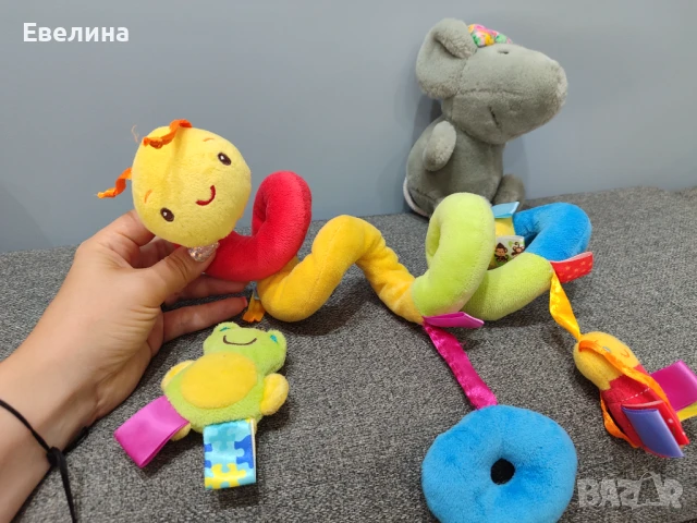 Бебешка играчка за количка и сладка плюшена мишка, снимка 1