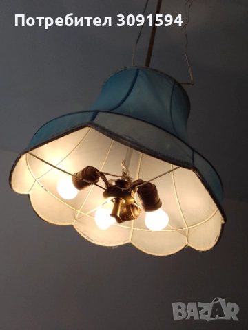 Винтидж лампа, полилей месинг и плат , снимка 3 - Полилеи - 51734109