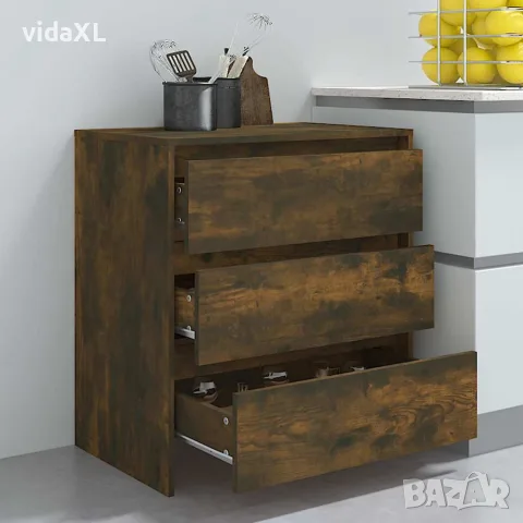 vidaXL Сайдборд, опушен дъб, 70x41x75 см, инженерно дърво, снимка 8 - Бюфети - 56148046