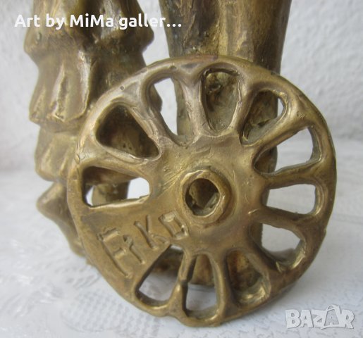 Антична статуетка, месинг, подпис Fiko, снимка 2 - Статуетки - 32025003