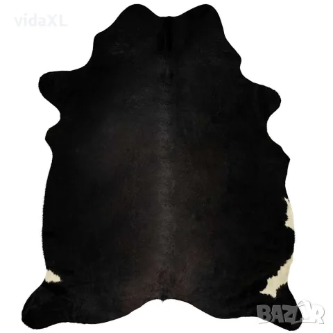 vidaXL Килим от волска кожа, черен, 150x170 см, снимка 5 - Килими - 56146529