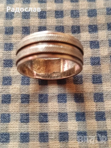 стар въртящ се сребърен пръстенн , снимка 5 - Пръстени - 51315042