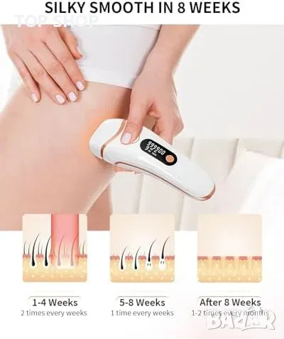 Ново IPL устройство за безболезнено премахване на косми, 9 нива, 3 в 1 уред, снимка 4 - Тримери - 49945149
