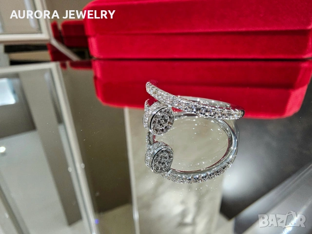 CARTIER Nail Juste un Clou Silver Small Paved Diamonds Пръстен Пирон, снимка 7 - Пръстени - 53193705