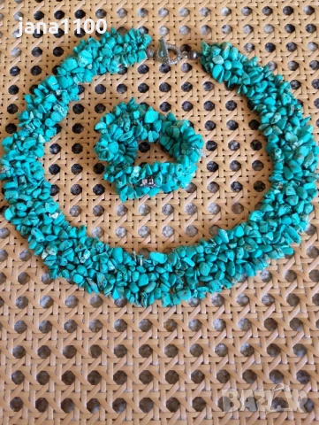 Великолепни колие и гривна, естествен тюркоаз 