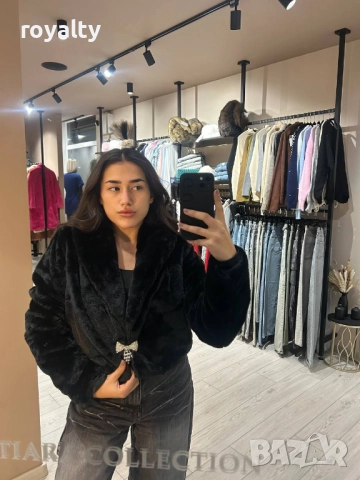 Късо Черно Дамско Палто , снимка 3 - Палта, манта - 52885106