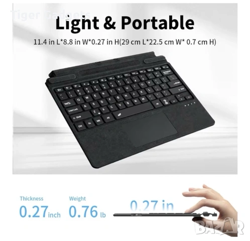 Seagtigau Surface TZ-2089D безжична клавиатура за Microsoft Surface Pro 11/10/9/8/X, снимка 2 - Таблети - 54136252