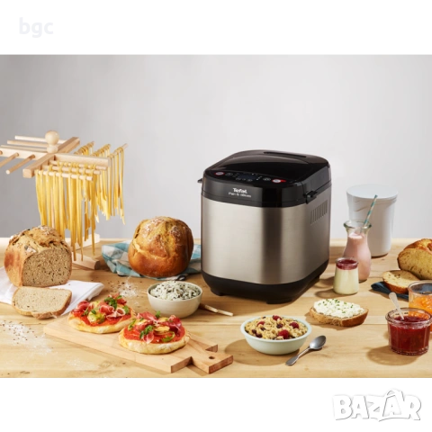  Хлебопекарна Tefal Pain & Délices PF240E38, 700 W, 1000 гр, 20 програми, Черна/Сребриста , снимка 2 - Хлебопекарни - 54287271