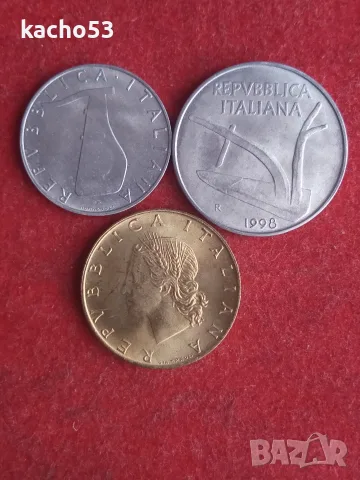 5,10,20 лири 1998,1993 г. Италия- UNC, снимка 2 - Нумизматика и бонистика - 55800592