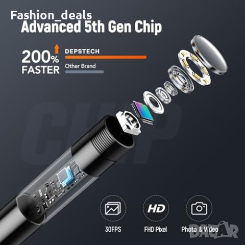 Нов DEPSTECH Едноскоп светлина, Bluart 3.0, IP67, за iOS - Жълт, снимка 4 - Друга електроника - 42739632