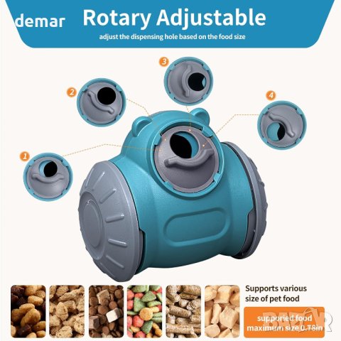 Akssup Интерактивна играчка за кучета, пъзелс с форма на роботу, търкалящ се дозатор за лакомства, снимка 6 - За кучета - 44435261