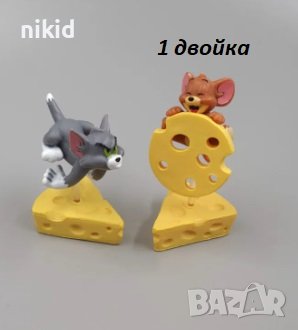 2 бр Том и Джери пластмасови фигурки играчки за игра и украса на торта пластмасова фигурка, снимка 5 - Фигурки - 44405193