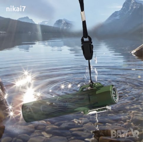 тактическа водоустойчива плазмена запалка с фенер и компас туризьм лов, снимка 3 - Други - 42056042