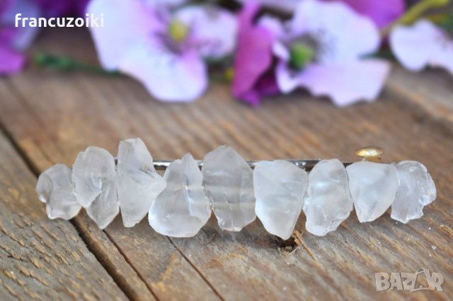 Шнола за коса от матирано стъкло - Бяло, снимка 3 - Аксесоари за коса - 29186990