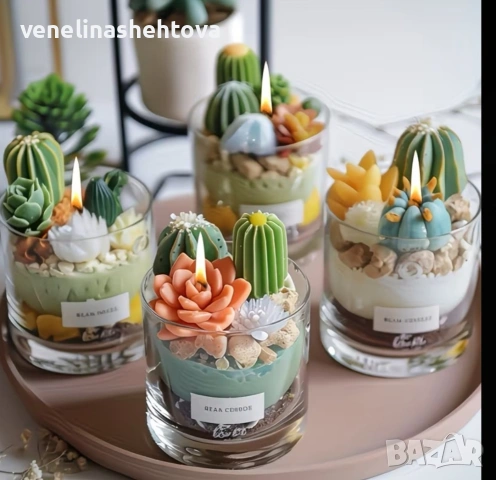 10 броя сукуленти сукулент силиконов молд форма свещи гипс сапун смола фондан декорация торта , снимка 2 - Форми - 54188366