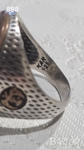 Турски сребърен пръстен 925 проба , снимка 3 - Пръстени - 44202531