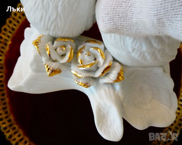 Порцеланова статуетка,фигура Бухал,Сова,злато. , снимка 3 - Статуетки - 52147432