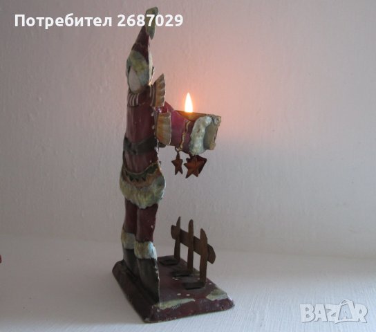 Дядо Мраз стар свещник, метал, снимка 12 - Статуетки - 38976622