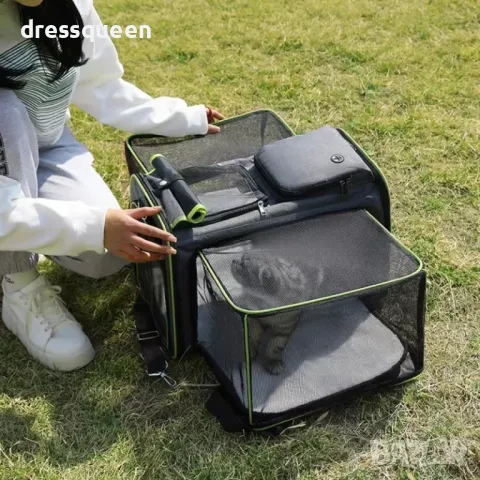 4329 Сгъваема котешка пътна чанта с голям капацитет