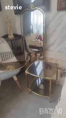 Винтидж комплект - стенно огледало + масичка, снимка 6 - Тоалетки - 49808562