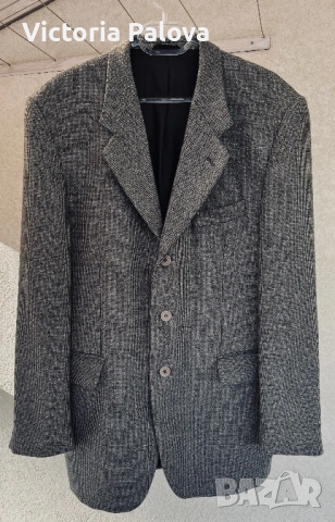 Италианско луксозно сако Carletti Moda Uomo, 100% фина вълна, размер 50, снимка 5 - Сака - 54305214