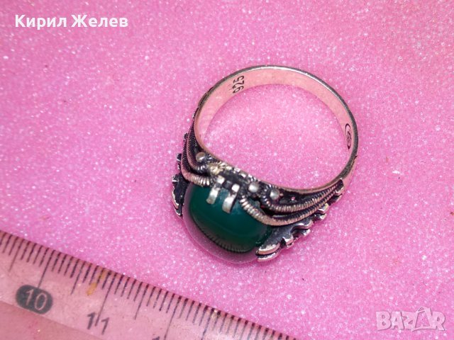 КРАСИВ СКЪПОЦЕНЕН АВТОРСКИ СРЕБЪРЕН ПРЪСТЕН СРЕБРО 925 с ШЛИФОВАН ХРИЗОПРАЗ и ПЕЧАТ на ЮВЕЛИРА 43354, снимка 14 - Пръстени - 44393980