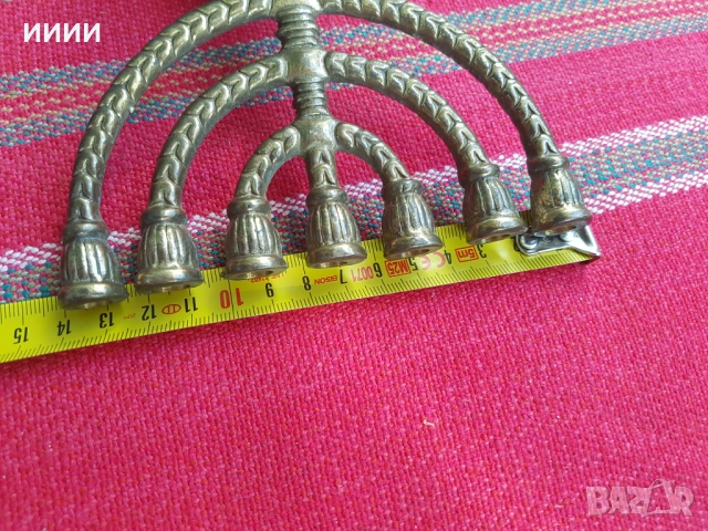 Еврейски свещник Менора, снимка 2 - Антикварни и старинни предмети - 54312486