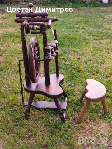 Антикварен традиционен дървен чекрък за предене на вълна, снимка 4 - Антикварни и старинни предмети - 54209011